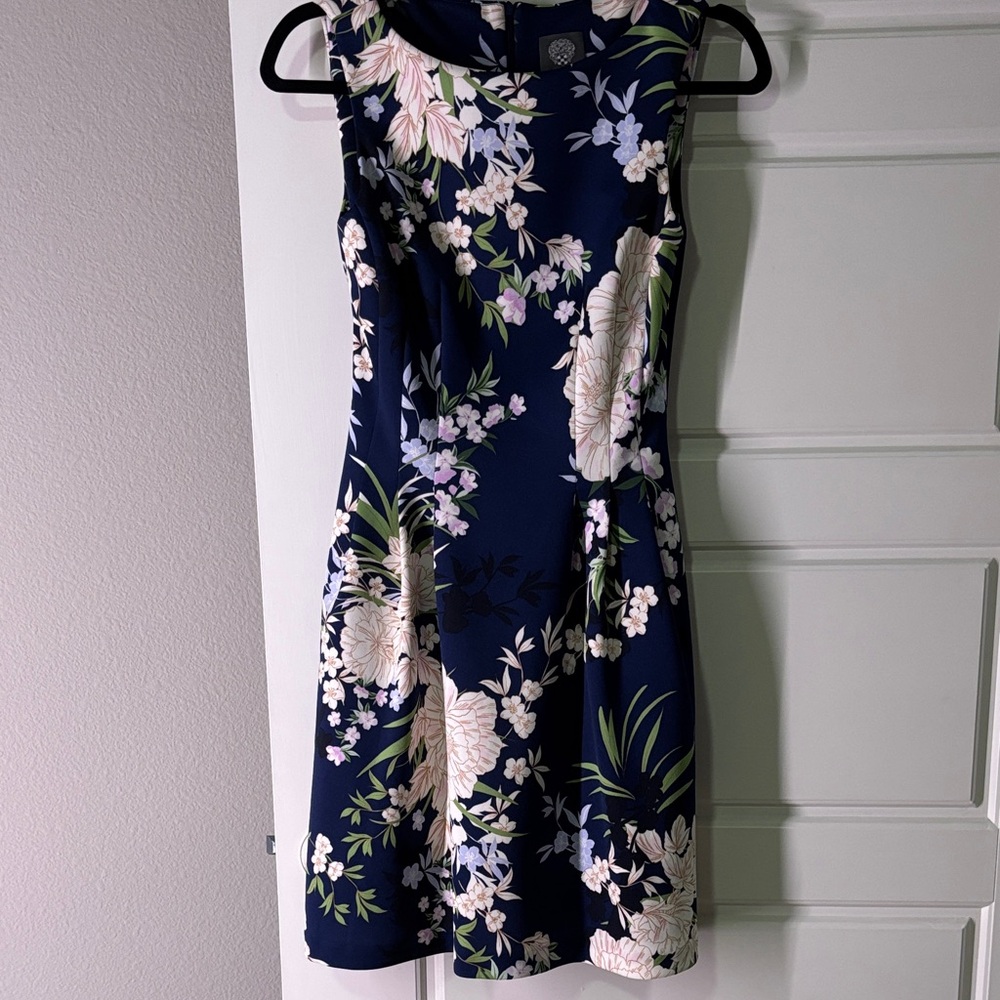 Vince Camuto Navy Floral Mini Dress